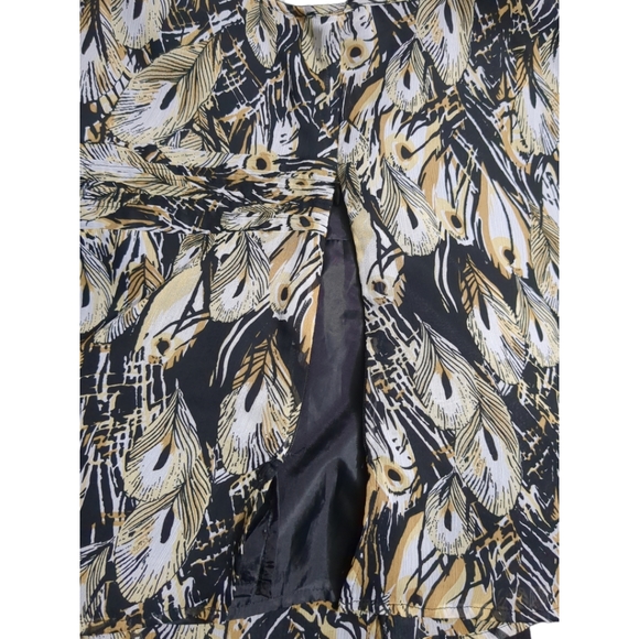 Michael Antoni Collection Plus  Black Brown & Yellow  Embellished Blouse Size 24 - Picture 15 of 16